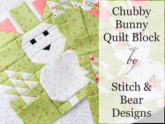 Chubby Bunny Quilt Block PDF Pattern