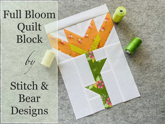 Full Bloom Quilt Block PDF Pattern
